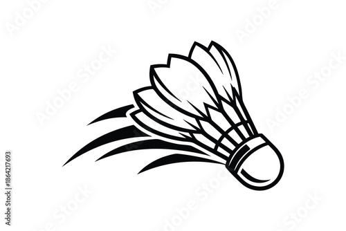 Badminton Shuttlecock Line Icon, Sports Feather Birdie Outline Symbol