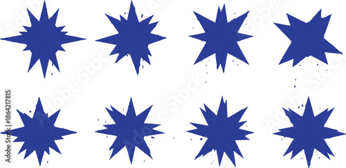 A celebratory wallpaper with a seamless vector pattern in blue and white on a white background, colorful stars and holiday design elements