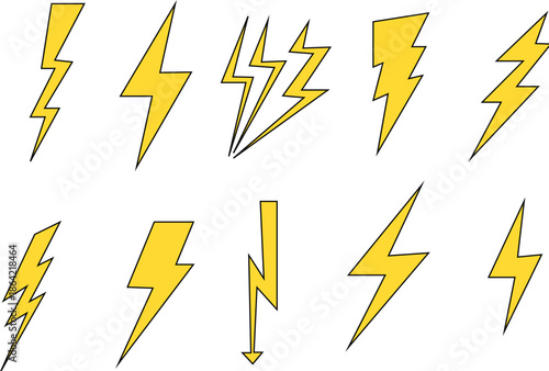 Free Download Lightning, electric power vector icon. Energy and thunder electricity symbol. Lightning bolt sign in the circle. - GFXLoad