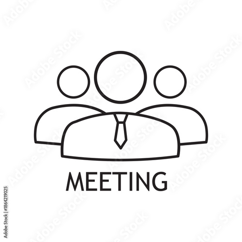 Professional Business Meeting Icon Symbol Corporate Team Collaboration Discussion Conference Office Group People