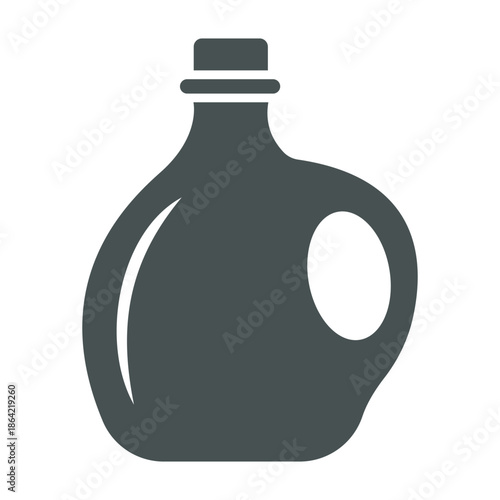 Minimalist gray jug icon with handle and cap Liquid storage for milk water oil beverage cleaning product container