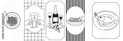 Culinary Delights and Celebrations A Collection of Food and Drink Illustrations