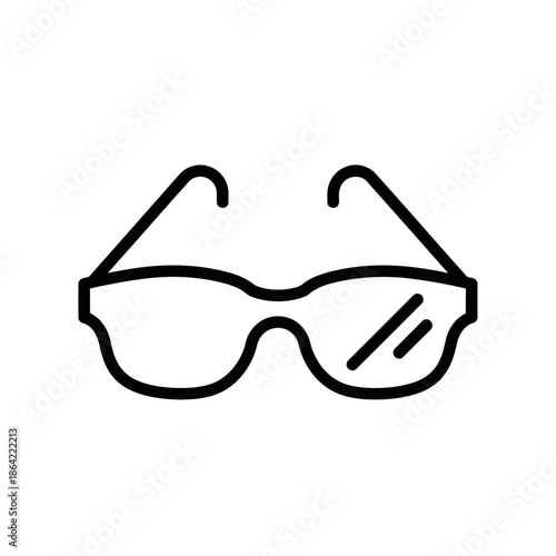 Black outline icon of modern eyeglasses, simple vector illustration