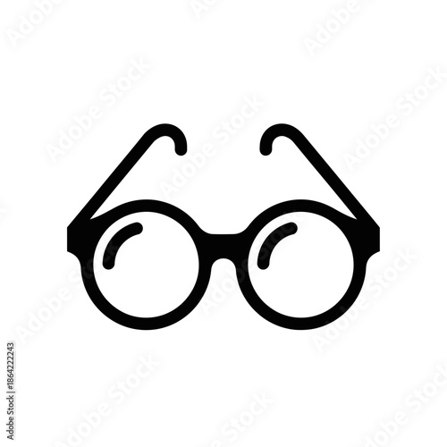 Black Round Eyeglasses Icon