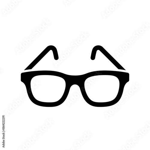 Black Silhouette of Modern Eyeglasses Icon