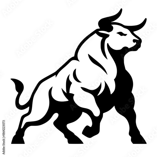 Silhouette of a muscular bull