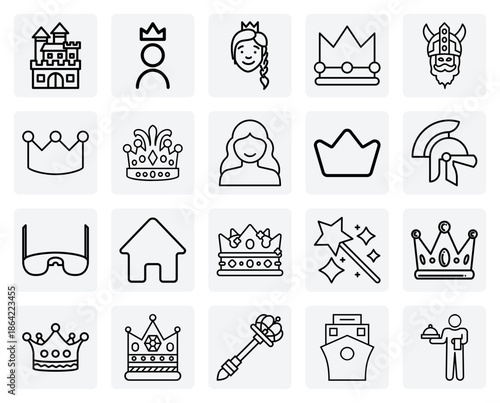 Fairy Tale And Fantasy Kingdom Inhabitants – King, Princess, Warrior, And Servant For Storybook Illustrations