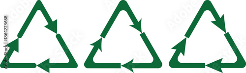 Universal recycling symbol with three arrows forming a closed loop