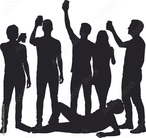  people celebrating with drinks group