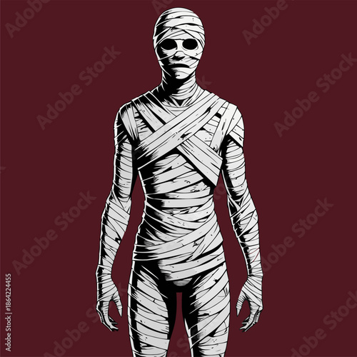 scary and terrible mummy illustration