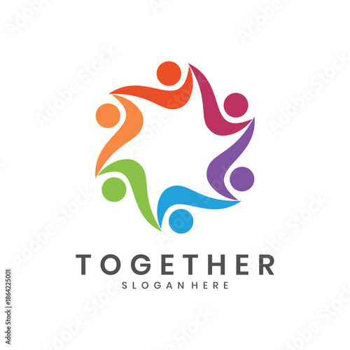 Community unity circle logo design