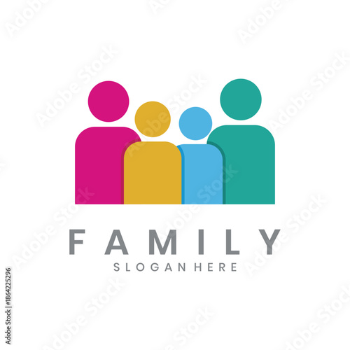 Abstract family group logo design