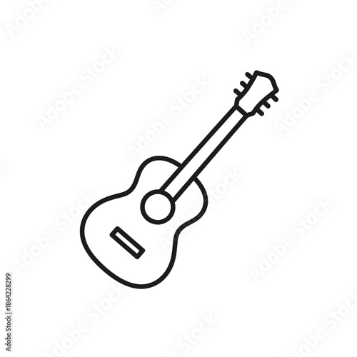 Acoustic Guitar Icon Outline Style