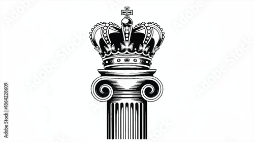 royal crown on top of a column capital