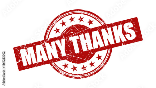 Many thanks stamp with grunge texture
