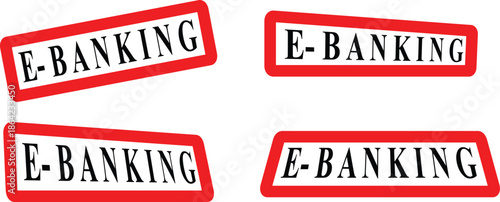 Four red trapezoid shapes are displayed against a completely black background, creating contrast.