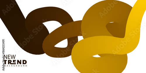 Abstract Three Dimensional Ribbon Shapes Intertwined on White Background Illustration