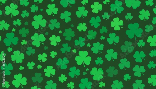 St patricks day a collection of green shamrocks and clover leaves are scattered across the view creating a vibrant and festive arrangement