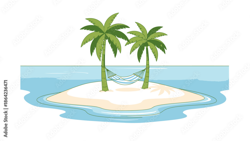 Fototapeta premium tropical island with palm tree