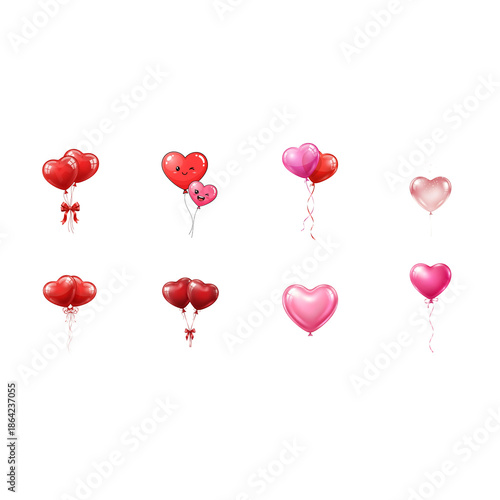 Heartshaped balloons in various colors