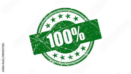 100% stamp with grunge texture