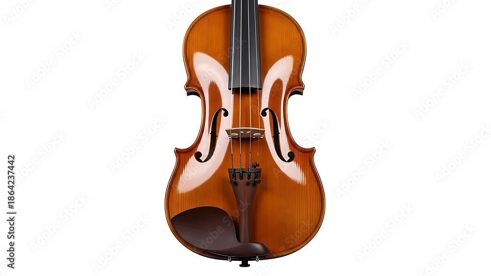 Fototapeta premium Elegant Acoustic Violin Crafted from Fine Wood, a Timeless Musical Instrument