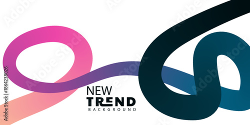 New Trend Background with Abstract Gradient Curves and Modern Design
