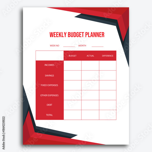 Weekly Budget Planner Template