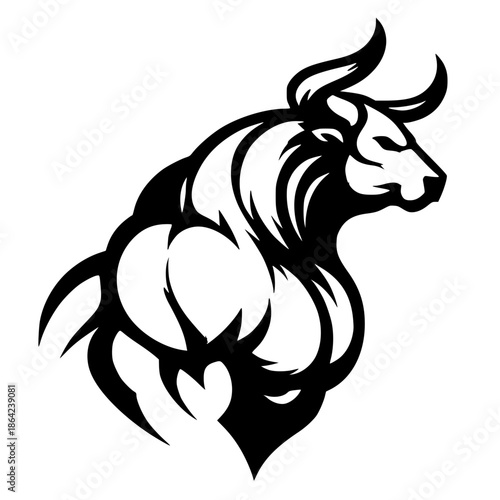 Bull muscle silhouette vector design