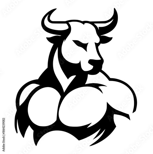 Bull muscle silhouette vector design
