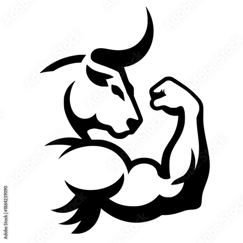 Bull muscle silhouette vector design