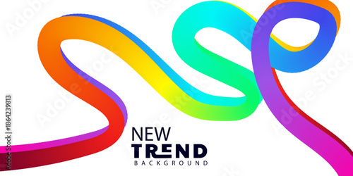 Vibrant multicolored wave abstract background new trend dynamic backdrop design