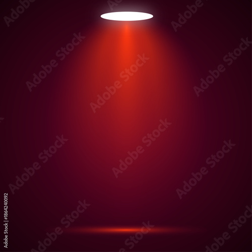 Abstract red stage spotlight background with glowing light effects on a dark artistic backdrop