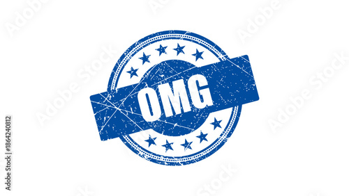 Omg stamp with grunge texture