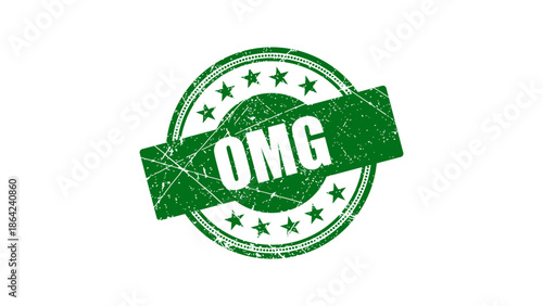Omg stamp with grunge texture