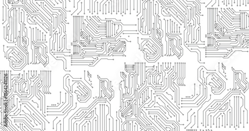 Vector electronic circuit with white background