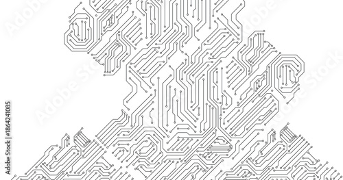 Grey white Abstract technology background, Hi tech digital connect, communication, high technology concept, science, technology background