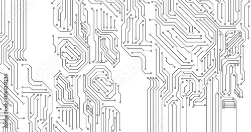 Microchip technology background. Abstract circuit, digital electronics scheme texture. Hardware motherboard, tech data recent vector pattern