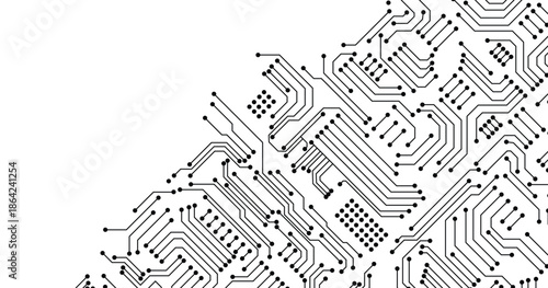 White circuit board pattern texture. High-tech background in digital computer technology concept.  abstract illustration.