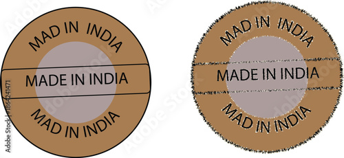Two identical circular 'made in india' logos are presented against a white background.