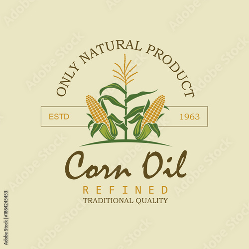 label on bottle for refined cooking corn oil