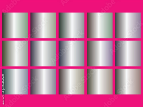 Collection of gradient color swatches with metallic sheen