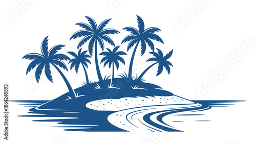 tropical island with palm trees