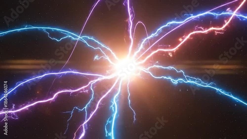 Energetic streaks of light dance in the cosmos, creating a captivating visual experience