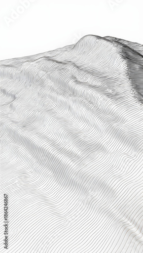 Abstract Monochrome Mountain Design with Fluid Geometric Lines and Textures