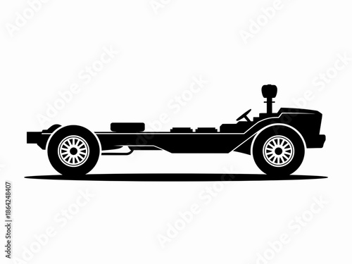 Formula one race car chassis isolated on white background, Vector, illustration