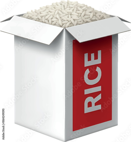 White Rice in Open Box.