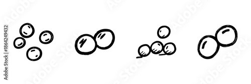 Bubbles And Soap Suds Line Icon Set In Doodle Style. Cleaning, Hygiene, And Freshness Outline Sketch Collection. Household And Personal Care Symbols. Hand Drawn Isolated Vector Illustration