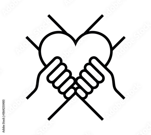 Two hands cradling a heart shape in a symbol of love and care.