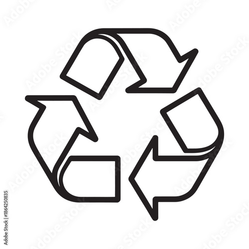 Black and white recycling symbol logo